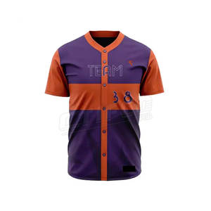 Uniformes de baseball à manches courtes pour hommes OEM vente en gros bon marché uniforme de maillot de baseball vierge - Product Image 4