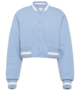 Vente en gros 2025 veste de baseball en laine recadrée personnalisée pour femmes respirant col rabattu imprimé Logo grande taille authentique - Product Image 1