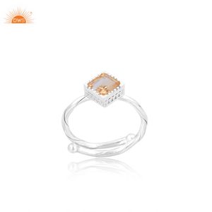 Minimalist Citrine Yellow Gemstone 925 Sterling Silver <b>Adjustable</b> <b>Ring</b> Handmade <b>Ring</b> Custom Jewelry Manufacturer - Product Image 1