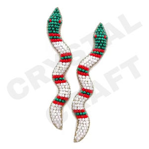Boucles d'oreilles perroquets multicolores pour femmes Patriotic Memorial Day Orange White Blue Color Fabric Material - Product Image 3