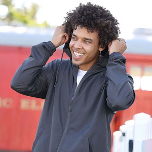 2023 alta calidad OEM impermeable personalizado impresión Logo poliéster cortavientos Sudadera con capucha hombres deportes al aire libre chaqueta de Golf - Product Image 4