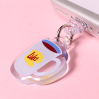 Cache-poussière personnalisé en acrylique pour téléphone, breloque personnalisée pour téléphone, couvercle de protection pour port de charge iPhone et Android, cadeau accessoire unique