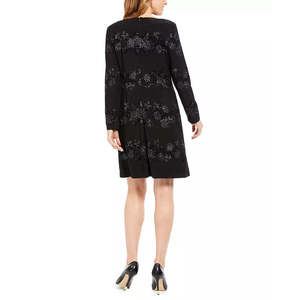 Abito tubino da donna Jessica Howard, comodo, in velluto floccato metallizzato con stampa floreale, vita naturale, taglia 4 Petite, per serate formali - Product Image 2