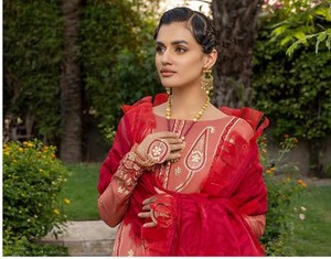 ชุดเดรส3ชิ้นพร้อมคอปัก,ชุดมุสลิมและปากีสถานผู้หญิงชาติพันธุ์สวมสนามหญ้า Salwar Kameez - Product Image 4