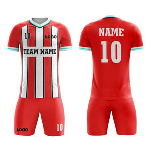 Nouveau maillot de football de sublimation noir blanc Aqua personnalisé uniforme nouveau respirant séchage rapide conception confort évacuation de l'humidité haut court - Product Image 1