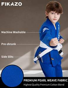 Niños BJJ Gi uniforme 100 algodón preencogido perla tejido Kimono logotipo personalizado bordado brasileño Jiu Jitsu traje de artes marciales - Product Image 5