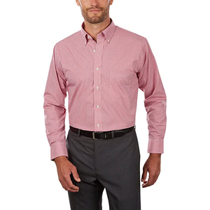 Chemise habillée décontractée pour homme à manches longues, coupe classique, en popeline 100 % coton infroissable - Product Image 1