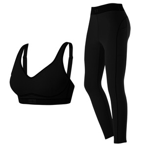 Ensemble de yoga pour femmes au meilleur design, respirant, léger, sans manches, 2 pièces, en spandex/nylon, taille haute, disponible en différentes couleurs - Product Image 2