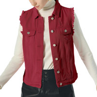 Chaleco Vaquero de Mujer de Alta Calidad Personalizado 2026, Nuevo Estilo sin Mangas con Diseño Único, Múltiples Bolsillos y Cuello Camisero