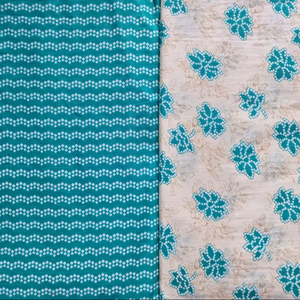 Tela estampada Sanganeri de algodón puro 100%, tela serigrafiada de algodón azul para confección, tela estampada para correr - Product Image 1