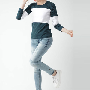 Camiseta de Algodón para Mujer, Corte Regular, Estilo Urbano, Color Sólido, Otoño Invierno, Suave, Transpirable, Uso Diario, OEM ODM, Logotipo Personalizado - Product Image 4