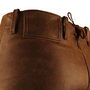 Nouveau short pour hommes en cuir de couleur unie High Street écologique Summer Fashion Punk Style - Product Image 5