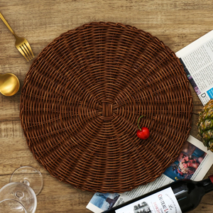 TienPhong Wholesale Natural <b>Hand</b>-Woven Rattan Wicker Cup Mat Non-Slip Farmhouse Decor Table Placemat Dining <b>Heat</b>-Safe Mats <b>Pads</b> - Product Image 4