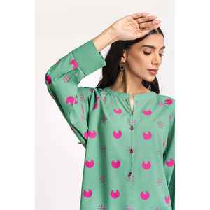 Conjunto de Camisa y Pantalón Estampado en Verde para Mujer Pinkwish - Product Image 3