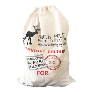 Sacs en toile imprimés Pôle Nord pour cadeaux de Noël - Product Image 1