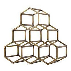 Estantes de exhibición de almacenamiento de vino negro, encimera de acero moderna de mesa, soporte para nueve botellas de vino, estante de vino de Metal - Product Image 4