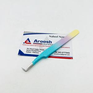 Pinzas degradadas de 90 grados con empuñadura de diamante de alta calidad al por mayor punta puntiaguda de acero inoxidable para extensión de pestañas sostenible - Product Image 6