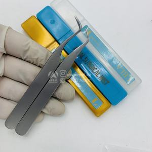 Pinzas universales para pestañas tipo gancho 2025, pinzas japonesas sostenibles de acero inoxidable con etiqueta privada, pinzas para extensión de pestañas al por mayor - Product Image 2