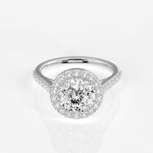 9K <b>Gold</b> Portuguese Cut Moissanite Diamond Halo Engagement <b>Ring</b> Elegant and Stylish Wedding Accessory - Product Image 5
