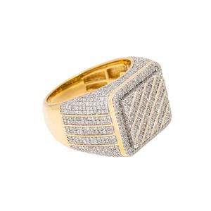 Anillo de aniversario de lujo para hombre estilo Hip Hop VVS Moissanite diamante redondo en plata de ley chapado en oro totalmente helado - Product Image 3