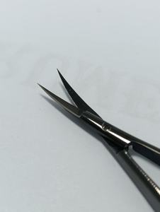 Ciseaux à ongles professionnels à ressort, lames courbes aiguisées, acier métallique, revêtement noir, micro-ciseaux pour usage domestique et en salon - Product Image 6