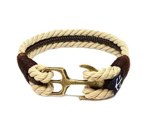 Pulsera de Ancla Hecha a Mano, Joyería Náutica, Pulsera Azul Marino - Product Image 1