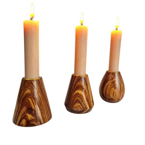 Vente chaude Accueil Table Bougeoir Décoratif Nouveau Vintage Forme Ronde En Bois Bougeoir Meilleure Qualité Bougeoir En Bois - Product Image 5