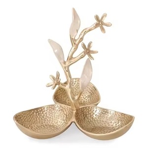 Bol décoratif en forme de feuille plaqué argent de luxe, fait à la main en métal, pour servir des collations, des fruits secs et des bonbons, décoration de table à la maison, cadeau - Product Image 4