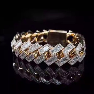 20 mm Wide VVS Moissanite <b>Iced</b> 925 Silver Hip Hop Cuban Link Miami Style Unisex Wedding Jewelry IGI Certified Channel Set - Product Image 2