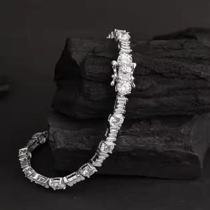 La mejor pulsera de tenis con diamantes de moissanita, Plata/10K/14K, oro blanco para mujer, joyería fina, pulseras de diamantes - Product Image 1