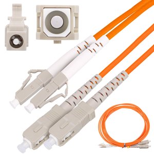 สายแพทช์เอ็กซ์ตร้าลิงค์ SC/UPC-LC/UPC, มัลติโหมด, OM2, ดูเพล็กซ์, 3 มม., 3 ม. - Product Image 1