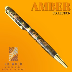 Collection Amber: Stylo à Bille Artisanal avec Corps en Résine Vert-Rouge-Bleu Cadeau de Graduation de Retraite Fabriqué au Vietnam - Product Image 5