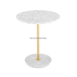 Nouveau design de table d'appoint en marbre de luxe de qualité supérieure Dessus de table rond en marbre avec acier inoxydable pour le salon - Product Image 2