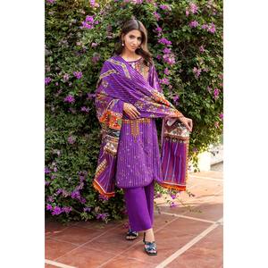 Conjunto de traje Khaddar estampado de 3 piezas para mujer SD-52234 - Product Image 6