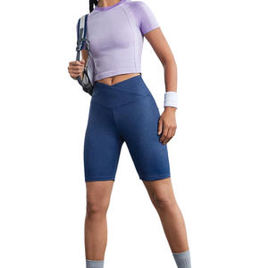 Pantalones cortos de Yoga elásticos de diseño personalizado para mujer, tela transpirable para entrenamientos, promociones de marca, logotipo OEM con diamantes de imitación adecuado - Product Image 1