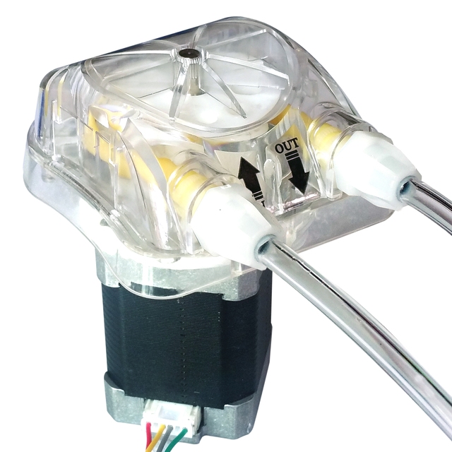 0.1~140ml/min Adjustable Peristaltic Pump with 24Vdc Stepping Motor, Exchangeable Pump Head, and PharMed Peristaltic Tube