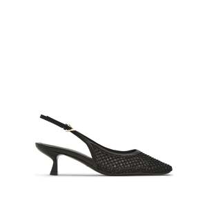 For Summer Breathable Slip-On Slingback Crystal <b>Black</b> <b>Pumps</b> - Product Image 1