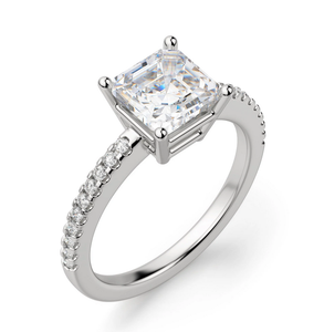 Asscher Cut Moissanite Pave Set Anillo de compromiso Cesta elegante Set Boda/Fiesta/Aniversario Anillos de regalo Exportación directa desde la India - Product Image 2