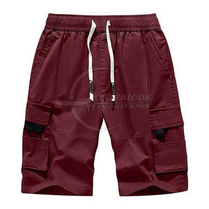 กางเกงขาสั้นผ้าคอตตอนสำหรับผู้ชายน้ำหนักเบาออกแบบโลโก้ได้ตามต้องการลายเอวกลางแบบลำลองสำหรับใส่กลางแจ้งไซส์ใหญ่พิเศษ - Product Image 1