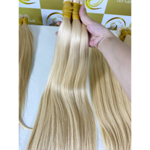 Extensiones de Cabello Humano Virgen Vietnamita Rubio Exquisito de 24 Pulgadas, Doble Trama, Liso Sedoso - Product Image 5