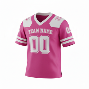 Maillot d'entraînement de football américain personnalisé pour adultes, manches courtes, respirant, option grande taille, devant 100% polyester, col en V - Product Image 3