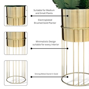 Ensemble de 2 jardinières modernes en métal pour une décoration intérieure élégante, parfaites pour les coins du salon, les plantes d'intérieur et les espaces contemporains - Product Image 5