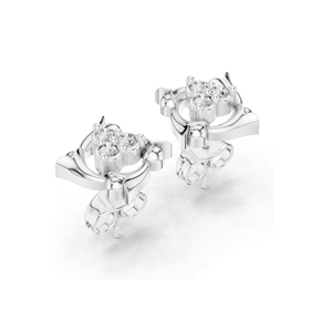Boucles d'oreilles clous en diamant de laboratoire, poids total 0,21 carat, or 18 carats, 14 carats, 10 carats et argent 925, options moissanite et diamant de laboratoire - Product Image 3