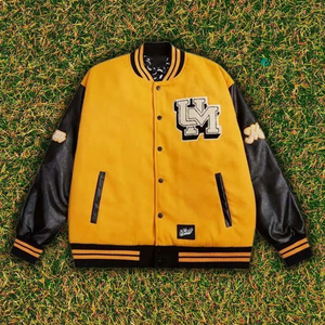 2025 Customizable Coated Canvas Varsity Jacket with Stand Collar Front Logo-Breathable Custom Printed Unisex Streetwear - Product Image 3