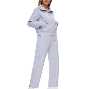 Adultos Ropa al aire libre Mujeres Crop Top Track Suits Set Transpirable Alta calidad Hecho Mujeres Crop Top Track Suits Set - Product Image 3