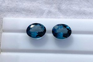 พลอยเทียมทรงวงรีทรงหลวมธรรมชาติขนาด7x9มม. ของลอนดอนบลูโทแพซ - Product Image 2