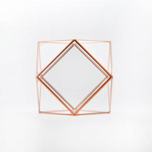 2025 Latest Multipurpose Glass Terrarium Decorative <b>Copper</b> Metal Rim Tempered Glass <b>Candle</b> & Plants <b>Holder</b> - Product Image 3