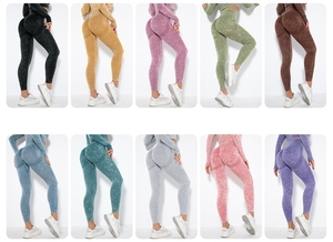 Pantalons de yoga, ensembles de fitness pour la salle de sport, sans poches, solides, respirants, écologiques, taille élastique pour les sports athlétiques féminins - Product Image 4