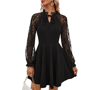 black and white bodycon dresses Shop Women's Black Skater Dress with Contrast Stripe Detail| Showoffff main image 1