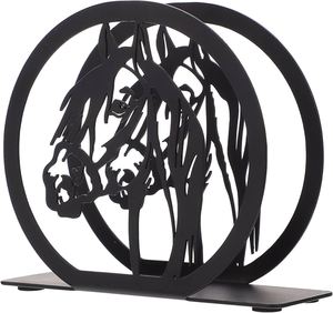 Creative Metal Black Color Horse Design Elegant Durable Handmade Hanging Napkin Holder Customized Color Logo Multi-Purpose - Product Image 1